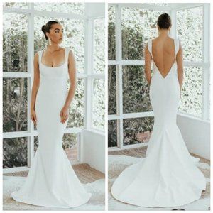 NOEL AND JEAN BY KATIE MAY The Sophisticate Trumpet Wedding Dress In Ivory NWOT